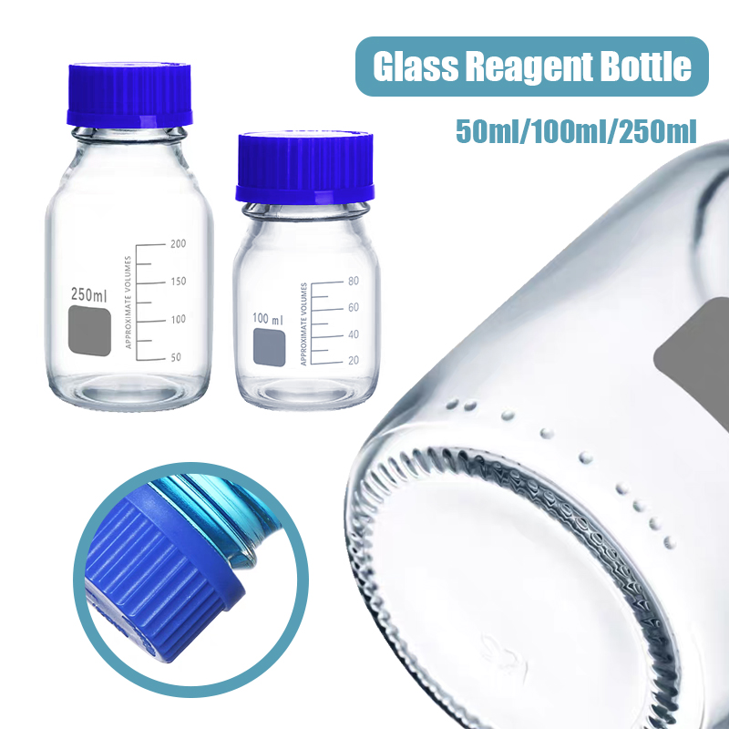 Medical Lab Technology - 50ml/100ml/250ml Graduated Round Glass Reagent Bottle