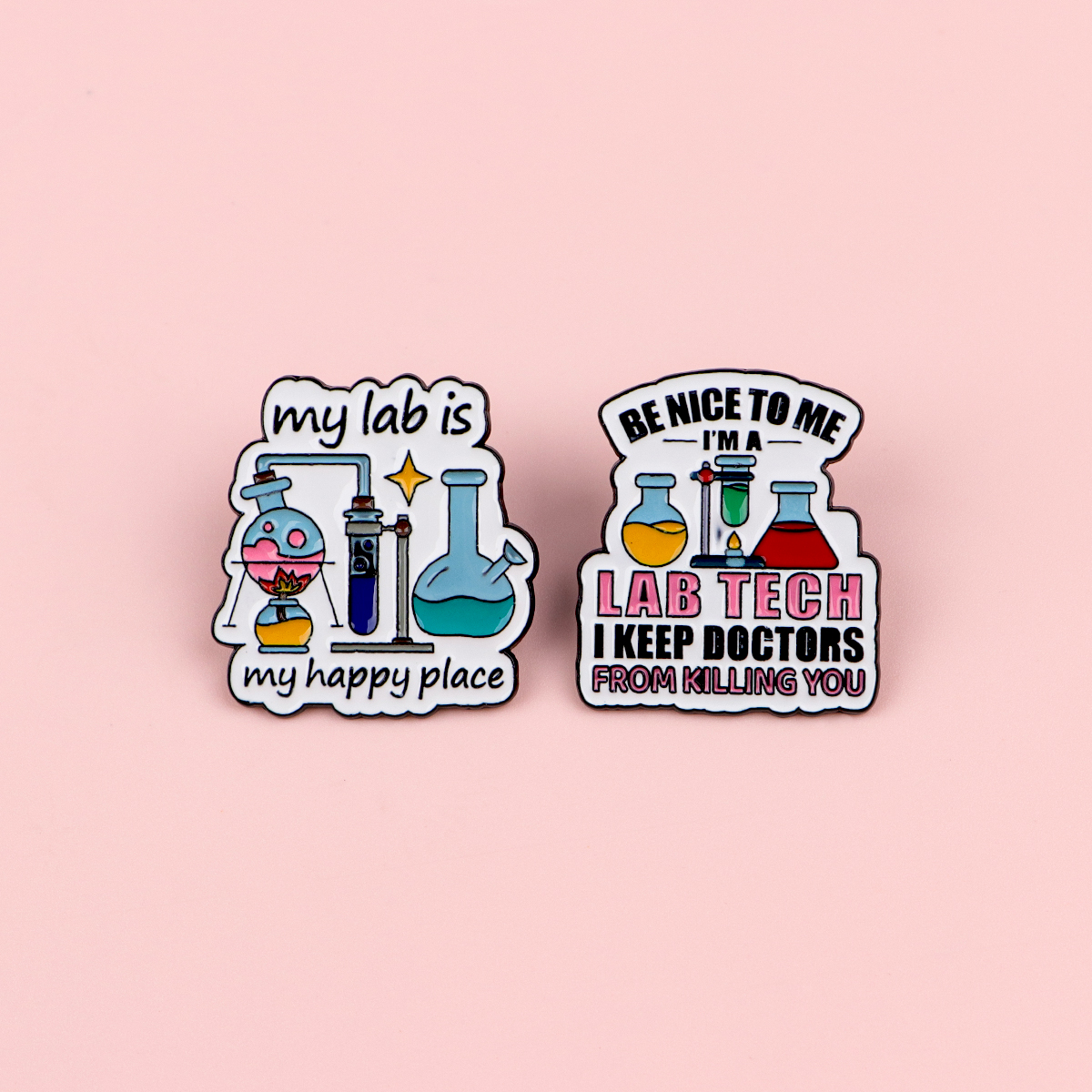Funny Lab Tech Enamel Pins Set - Medical Lab Worker 评论和价格