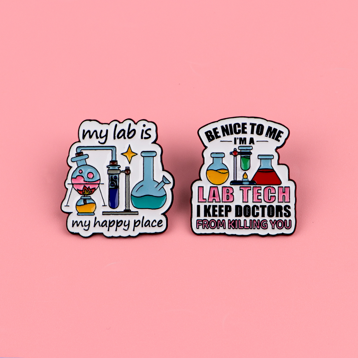 Funny Lab Tech Enamel Pins Set - Medical Lab Worker 评论和价格
